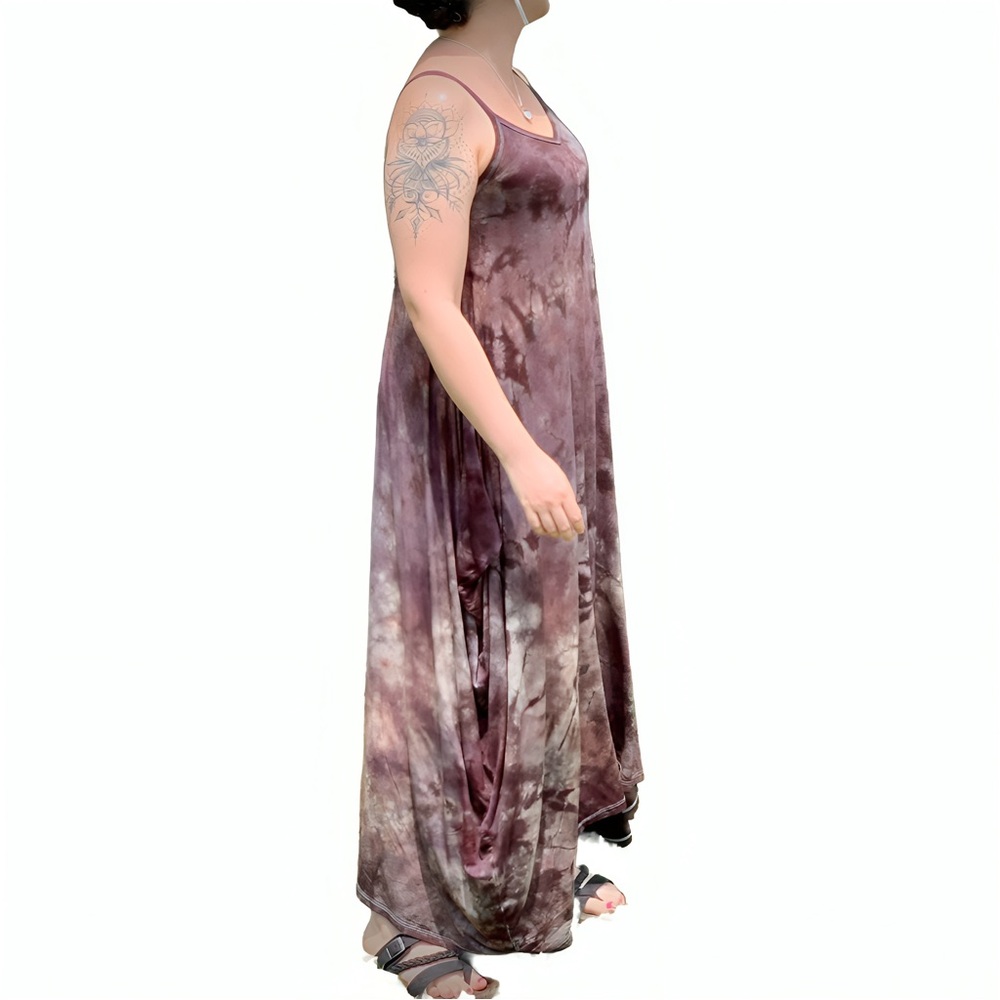 Tie Dye Gray and Black Maxi Dress - Picture 4 of 13